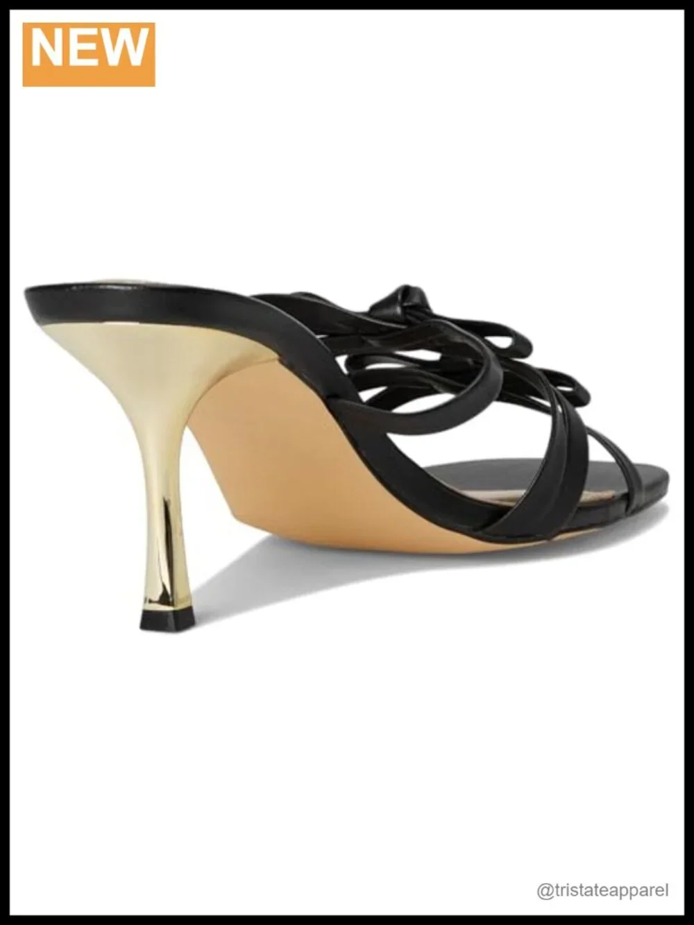 Wanda Slide Sandals Strappy Nappa Perlato Leather 3 Inch Heel Open Toe